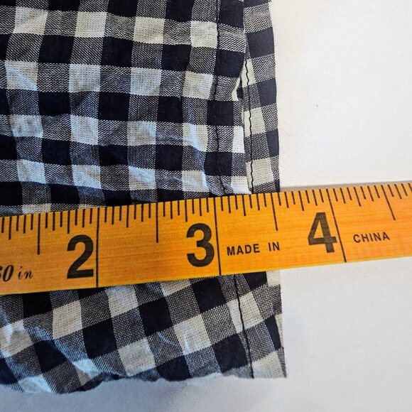 J. CREW GINGHAM ROMPER NAVY/WHITE COTTON DRAWSTRING WAIST SZ‎ XS 3" INSEAM - Picture 10 of 13